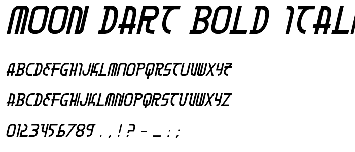Moon Dart Bold Italic font